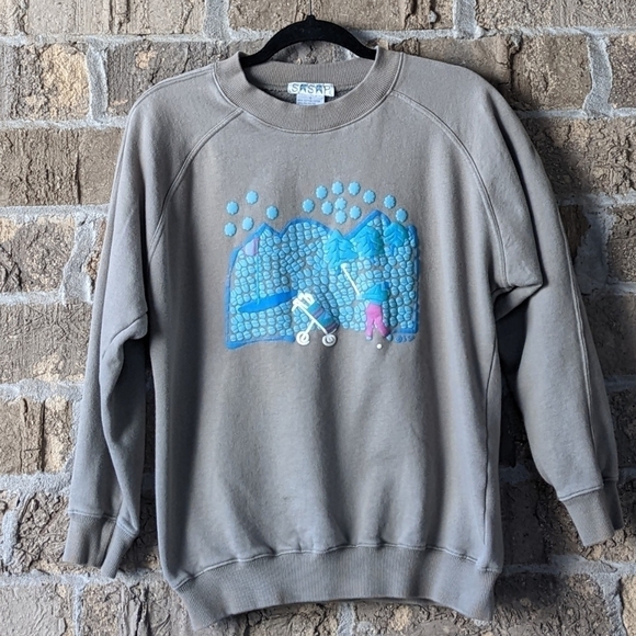 Vintage 1992 Segrets Golf Swing Taupe Sweatshirt - Picture 1 of 7